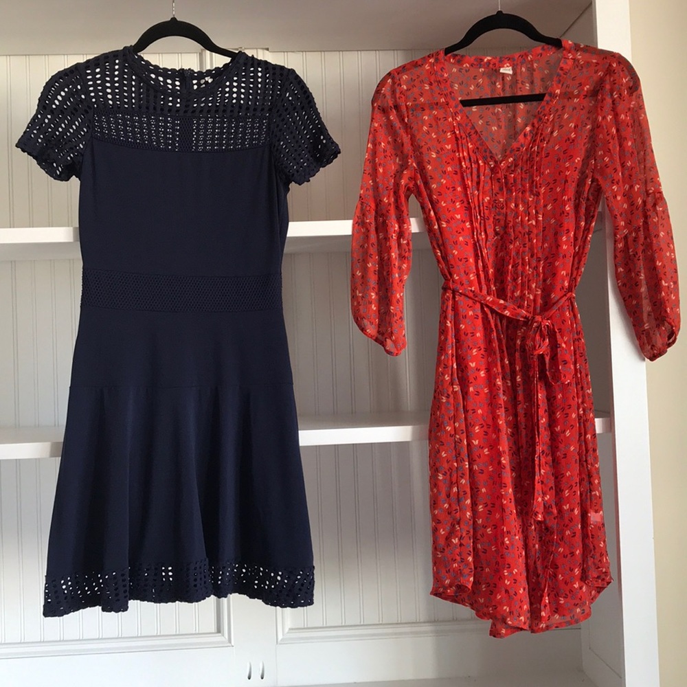 Fall Women’s Medium Dresses Navy & Coral Summer